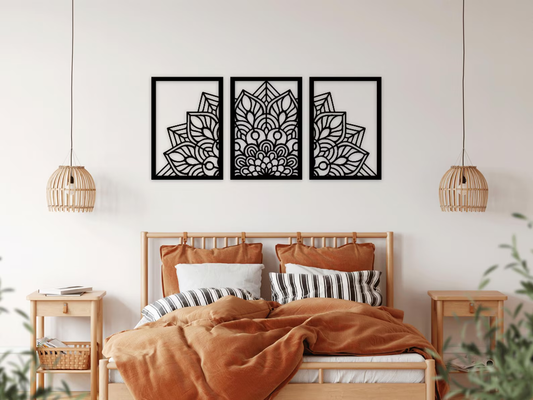 Mandala Triptych Wall Decor