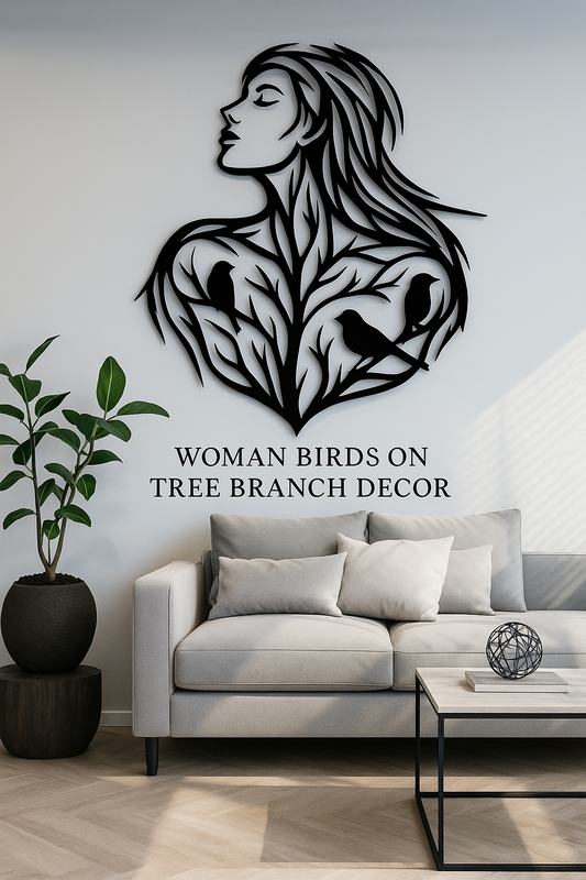Woman & Birds Nature Wall Decor