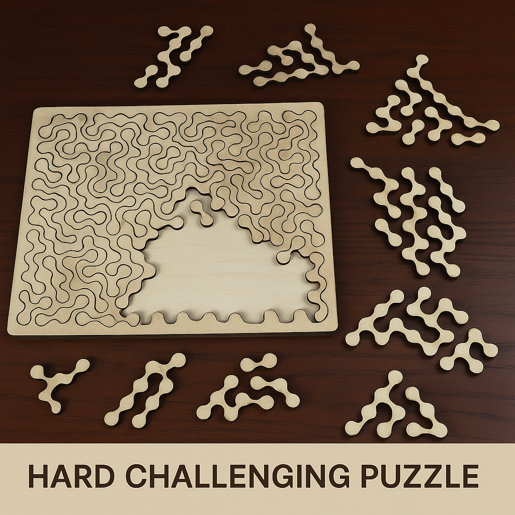 Challenging Mind Puzzle – Fractal Wood Series