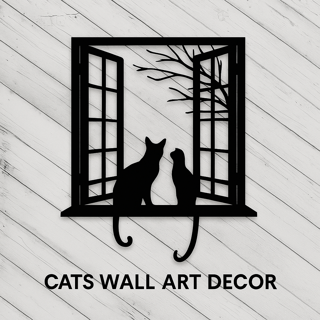 Cats Wall Art Decor – Laser Silhouette