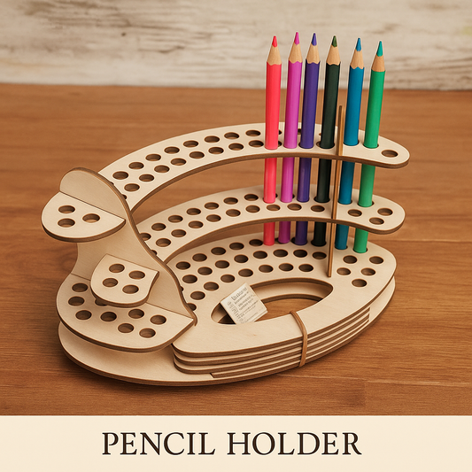 Wooden Pencil Holder – Sacred Workspace Companion